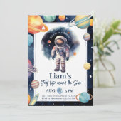 Erste Reise durch den Sonnenastronauten Weltraum z Einladung (Stehend Vorderseite)