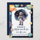 Erste Reise durch den Sonnenastronauten Weltraum z Einladung (Vorne/Hinten)