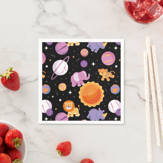 Erste Reise durch die Sen Safari Tiere im Weltraum Serviette (Beispiel)