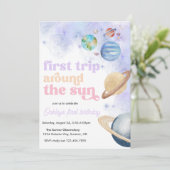 Erste Reise durch die Sonne - Einladung zum Weltra (Stehend Vorderseite)