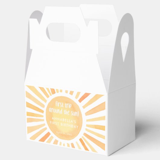 Erste Reise durch die Sonne geschlechtsneutral gel Geschenkschachtel (Geöffnet)