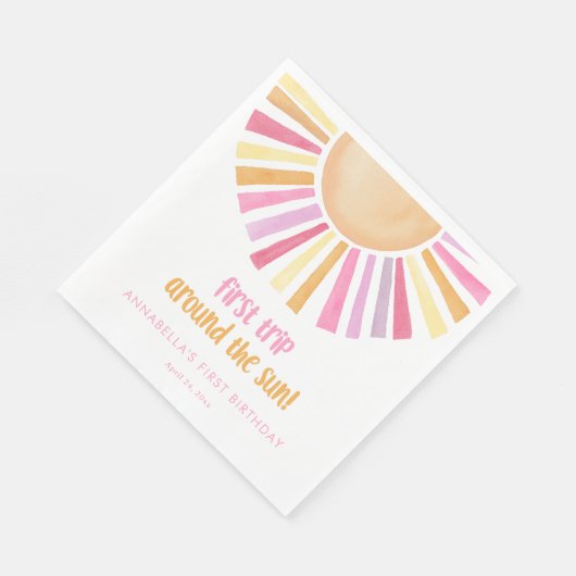 Erste Reise durch die Sonne Mädchen zum ersten Geb Serviette (Ecke)