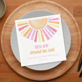 Erste Reise durch die Sonne Mädchen zum ersten Geb Serviette