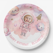 Erste Reise durch die Sonne Weltraum Girl Astronau Pappteller (Vorderseite)