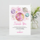 Erste Reise durch die Sun Space Girls zum Geburtst Dankeskarte (Stehend Vorderseite)