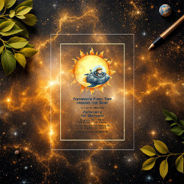 Erste Reise rund um das Sun 1. Geburtstag Party Acryleinladungen