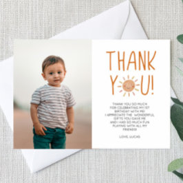 Erste Reise rund um das Sun 1. Geburtstag Party Dankeskarte