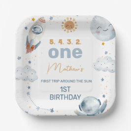 Erste Reise rund um das Sun 1. Geburtstag Party Pappteller