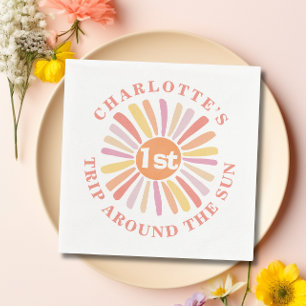 Erste Reise rund um das Sun 1. Geburtstag Party Serviette