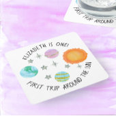 Erste Reise rund um das Sun Girl's Birthday Rechteckiger Pappuntersetzer