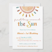 Erste Reise rund um den 1. Geburtstag Einladung (Vorderseite)