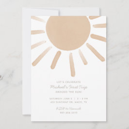 Erste Reise rund um die Sonne 1. Geburtstag Einlad Einladung