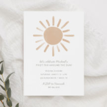 Erste Reise rund um die Sonne 1. Geburtstag Einlad