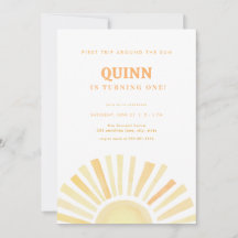 Erste Reise rund um die Sonne 1. Geburtstag Einlad