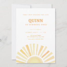 Erste Reise rund um die Sonne 1. Geburtstag Einlad Einladung