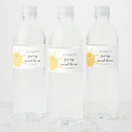 Erste Reise rund um die Sonne 1. Geburtstag Sonnen Wasserflaschenetikett