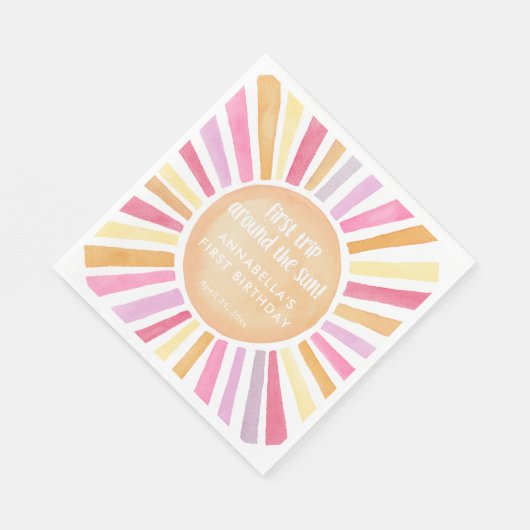 Erste Reise um das Sonnenmädchen zum ersten Geburt Serviette (Ecke)