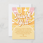 Erste Reise um das Sun Birthday Girl Foto Dankeskarte (Vorderseite)