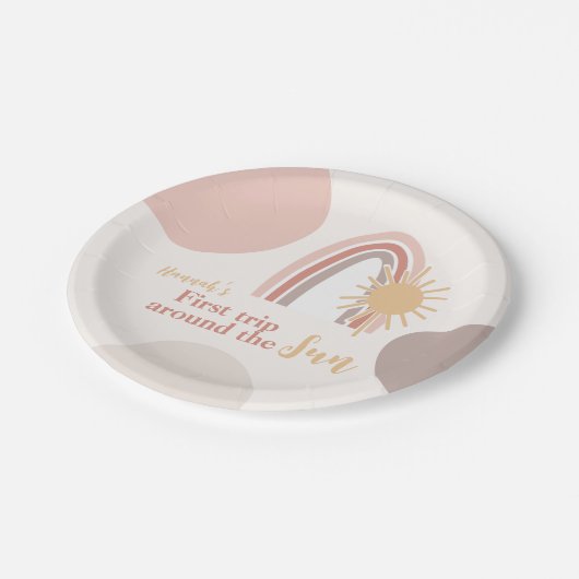 Erste Reise um das Sun Boho Pappteller (Schrägansicht)