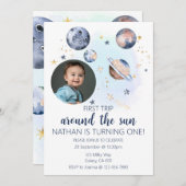 Erste Reise um das Sun Foto Einladung (Vorne/Hinten)