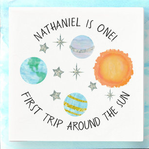Erste Reise um das Sun-Geburtstagspapier Napkins Serviette