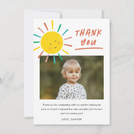 Erste Reise um das Sun Kids Foto Geburtstag Dankeskarte