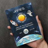 Erste Reise um das Thema Sun Space am 1. Geburtsta Einladung