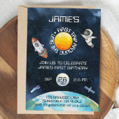 Erste Reise um das Thema Sun Space am 1. Geburtsta Einladung