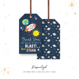 Erste Reise um den Mond Geburtstag Danke Tags Geschenkanhänger