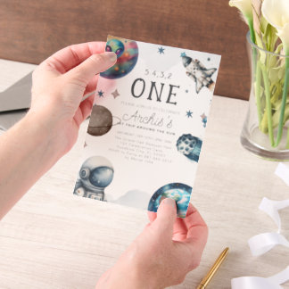 Erste Reise um den Sonnenastronaut zum Geburtstag Pergament Einladungen