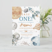 Erste Reise um den Sonnenraum 1. Geburtstag Einladung (Stehend Vorderseite)