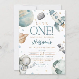 Erste Reise um den Sonnenraum 1. Geburtstag Einladung