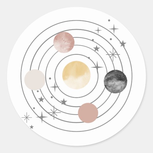 Erste Reise um den Sonnenraum Runder Aufkleber (Vorderseite)