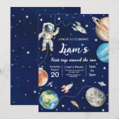 Erste Reise um den Sonnenraum zum Geburtstag Einladung (Vorne/Hinten)