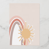 Erste Reise um den Sun Boho Rainbow Folieneinladung (Rückseite)