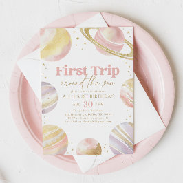 Erste Reise um den Weltraum der Sonne Geburtstag Einladung