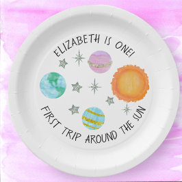 Erste Reise um die Geburtstags-Teller der Sun Girl Pappteller