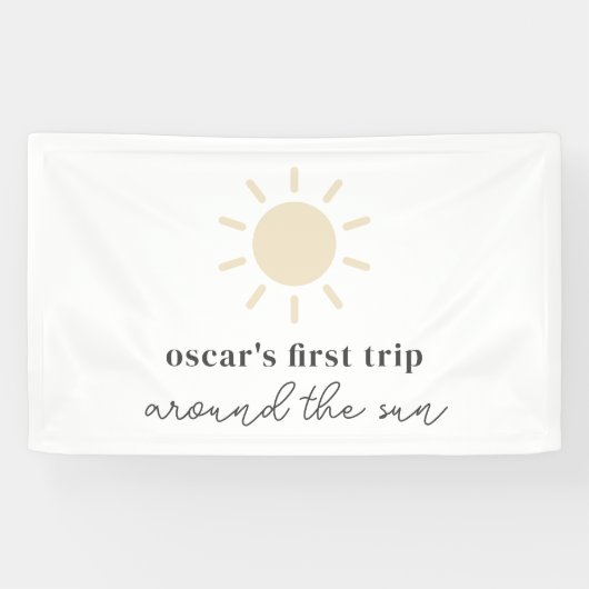 Erste Reise um die Sonne 1. Geburtstag Banner (Horizontal)