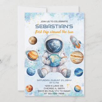 Erste Reise um die Sonne 1. Geburtstag Einladung