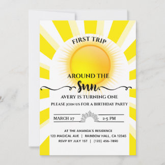 Erste Reise um die Sonne 1. Geburtstag Einladung