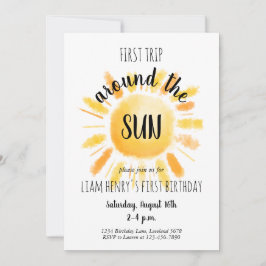 Erste Reise um die Sonne 1. Geburtstag Einladung