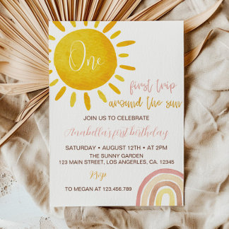 Erste Reise um die Sonne 1. Geburtstag Einladung