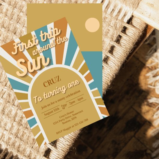 Erste Reise um die Sonne 1. Geburtstag Einladung