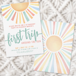 Erste Reise um die Sonne 1. Geburtstag Einladung