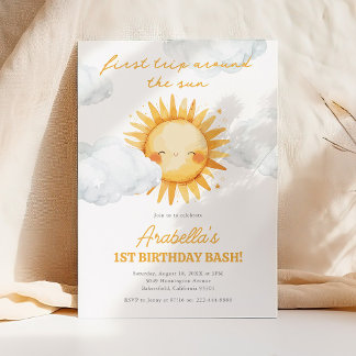 Erste Reise um die Sonne 1. Geburtstag Einladung