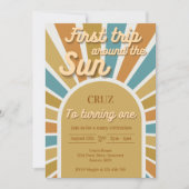 Erste Reise um die Sonne 1. Geburtstag Einladung (Vorderseite)