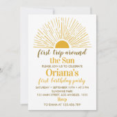 Erste Reise um die Sonne 1. Geburtstag Einladung (Vorderseite)