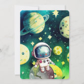 Erste Reise um die Sonne 1. Geburtstag Einladung (Rückseite)