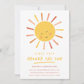 Erste Reise um die Sonne 1. Geburtstag Einladung (Vorderseite)