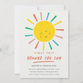 Erste Reise um die Sonne 1. Geburtstag Einladung (Vorderseite)
